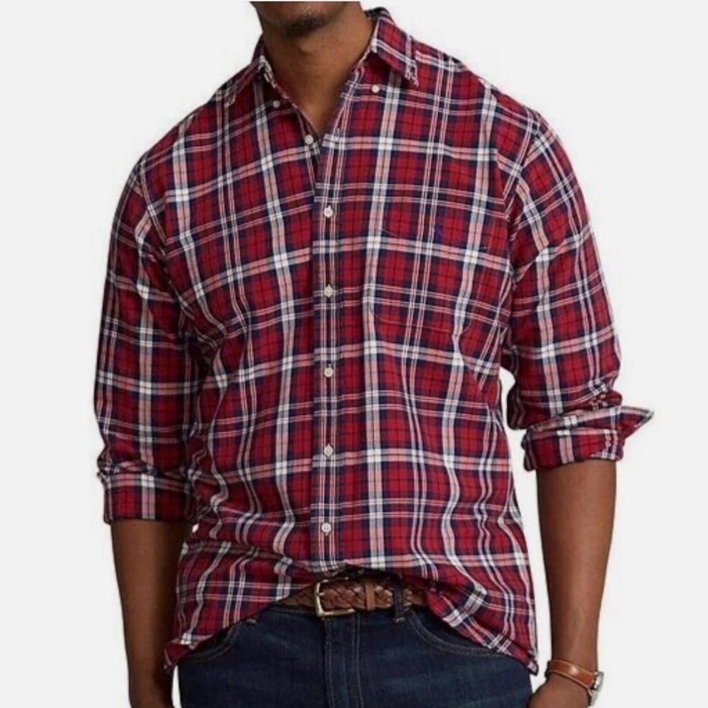 NWOT Polo Ralph Lauren Classic Fit LS Shirt, Sz L, Cotton, authenticity QR Code